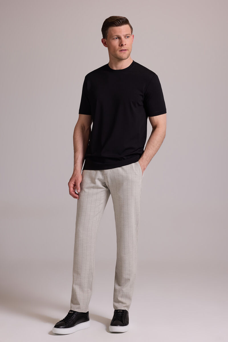 Erkek Siyah Regular Fit Bisiklet Yaka T-shirt - 4