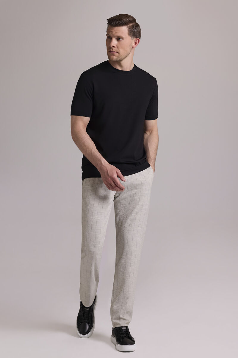 Erkek Siyah Regular Fit Bisiklet Yaka T-shirt - 9