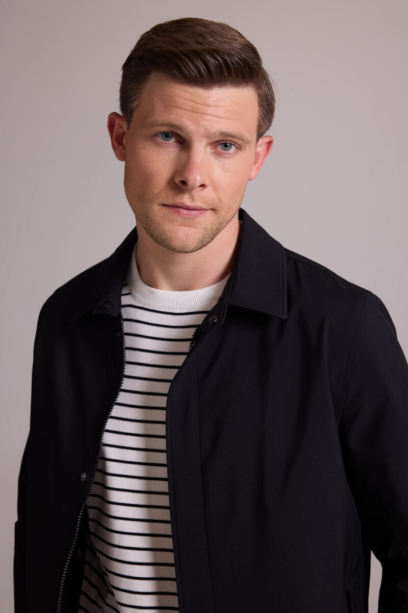 Erkek Siyah Regular Fit Gömlek Yaka Yazlık Mont - 5