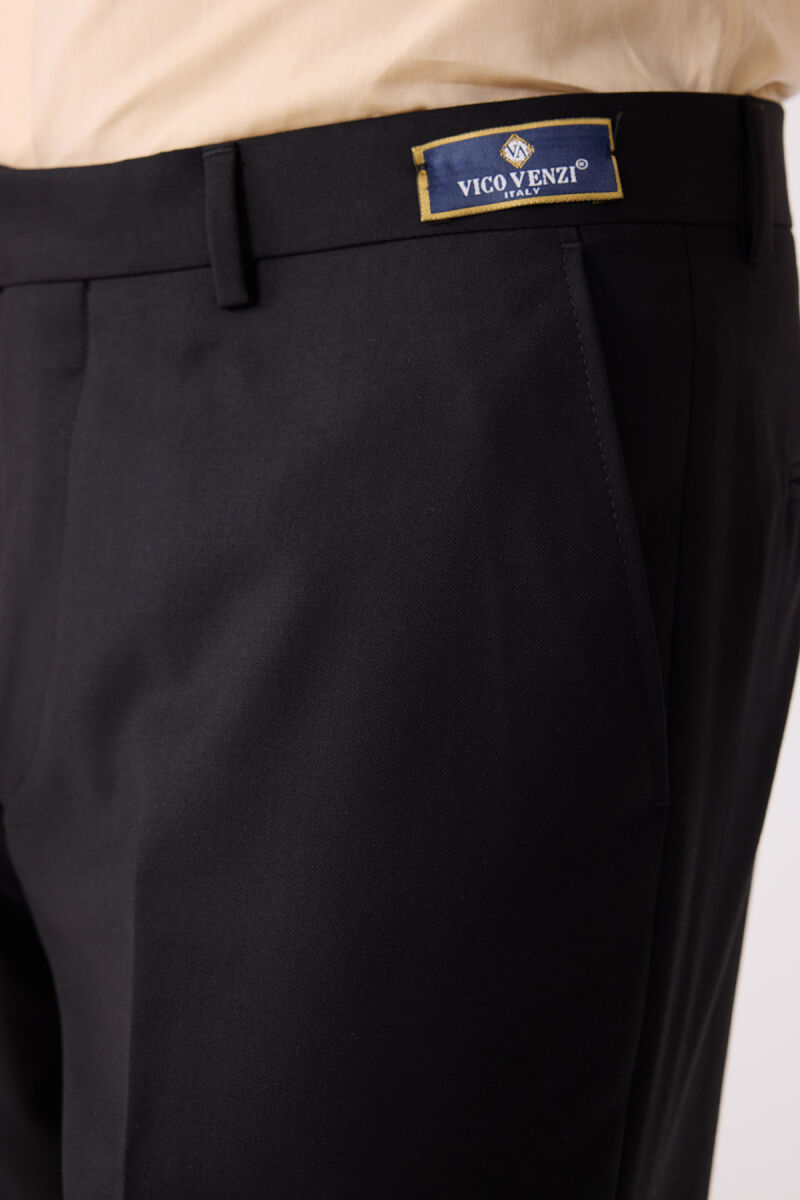 Erkek Siyah Regular Fit Kumaş Pantolon - 7