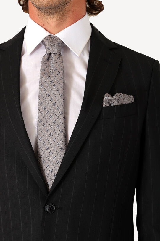 Erkek Siyah Regular Fit Mono Takım Elbise