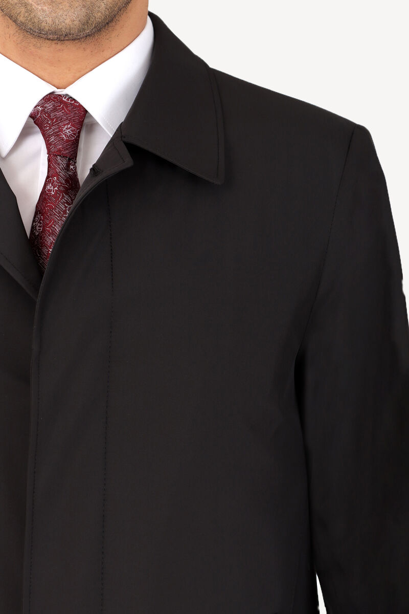 Erkek Siyah Regular Fit Pardesü İçi Çıkmalı - 3