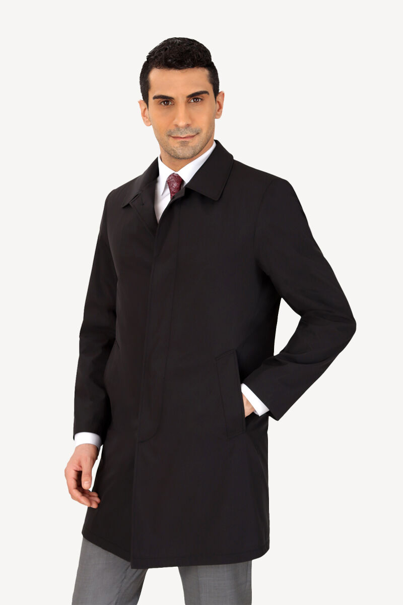 Erkek Siyah Regular Fit Pardesü İçi Çıkmalı - 4