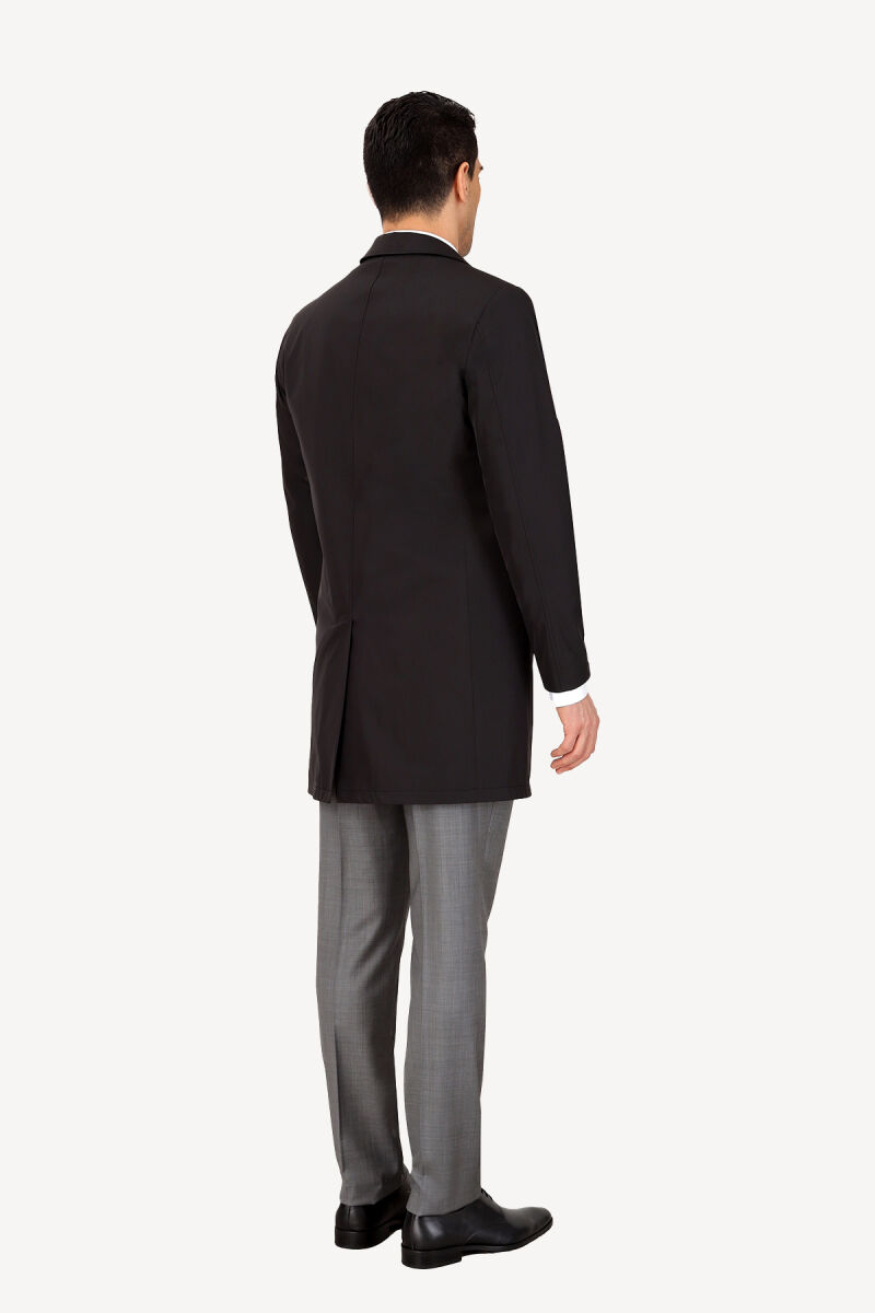 Erkek Siyah Regular Fit Pardesü İçi Çıkmalı - 5