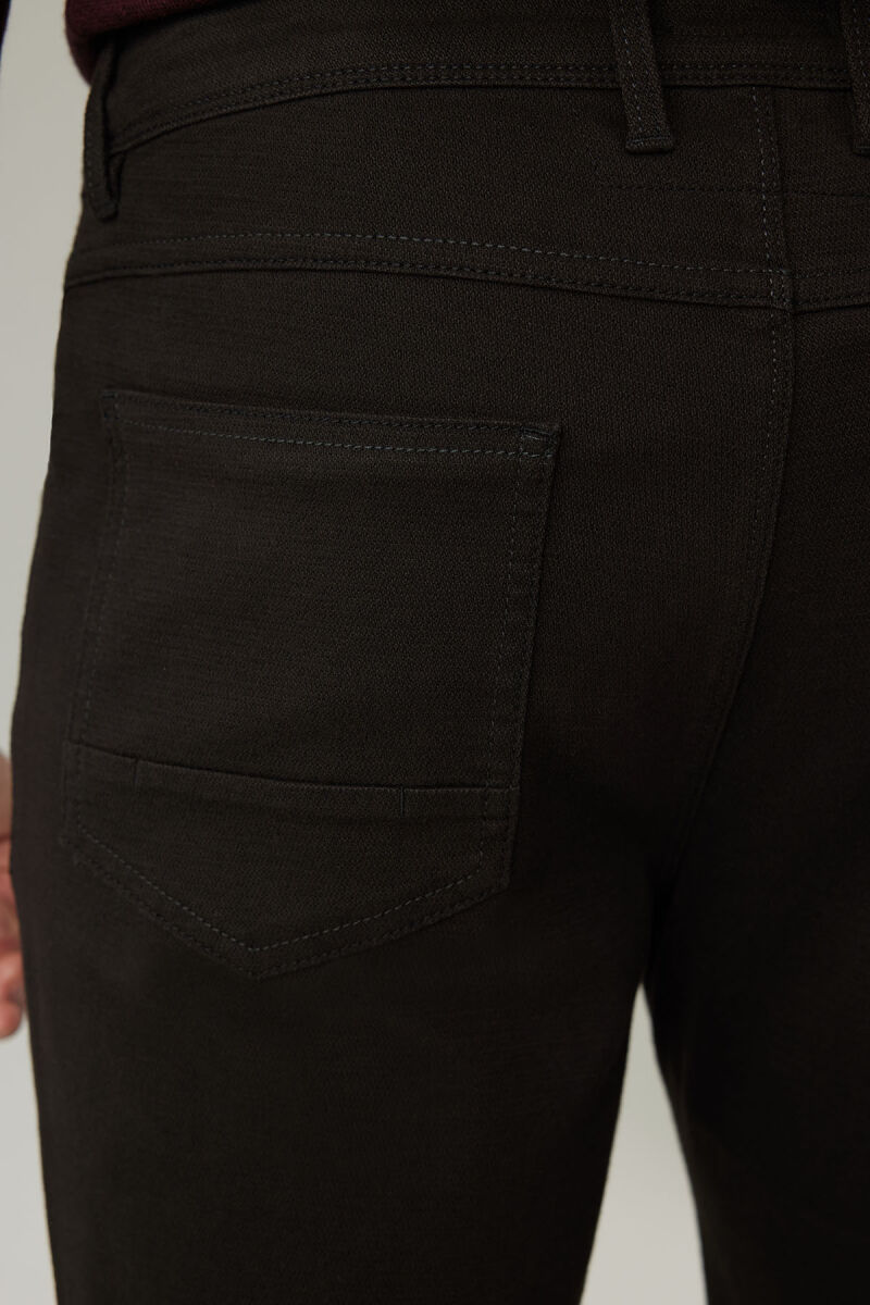 Erkek Siyah Regular Fit Üst Cep Kanvas Pantolon - 8