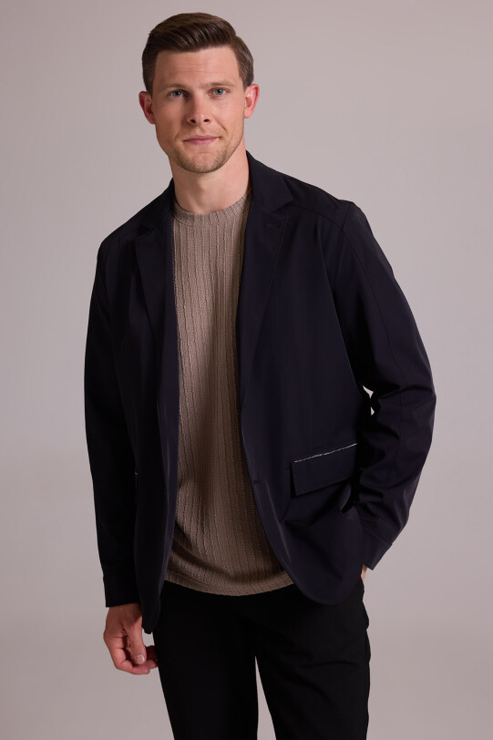 Erkek Siyah Regular Fit Yazlık Ceket Mont