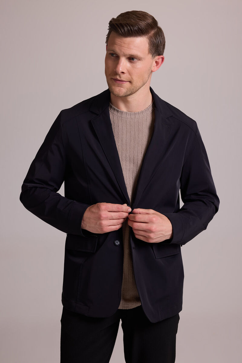 Erkek Siyah Regular Fit Yazlık Ceket Mont - 7