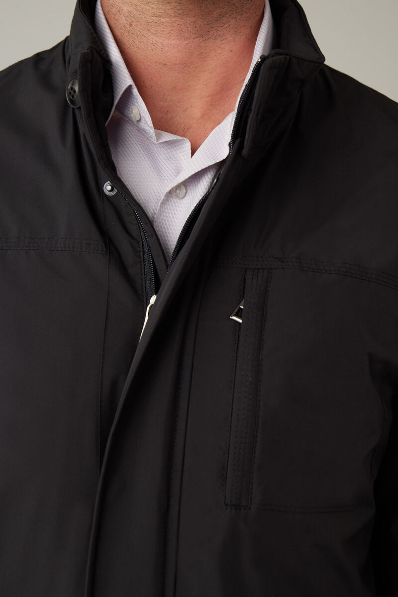 Erkek Siyah Regular Fit Yazlık Spor Kapüşonlu Mont - 6