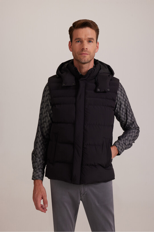 Erkek Siyah Regular Fit Yelek