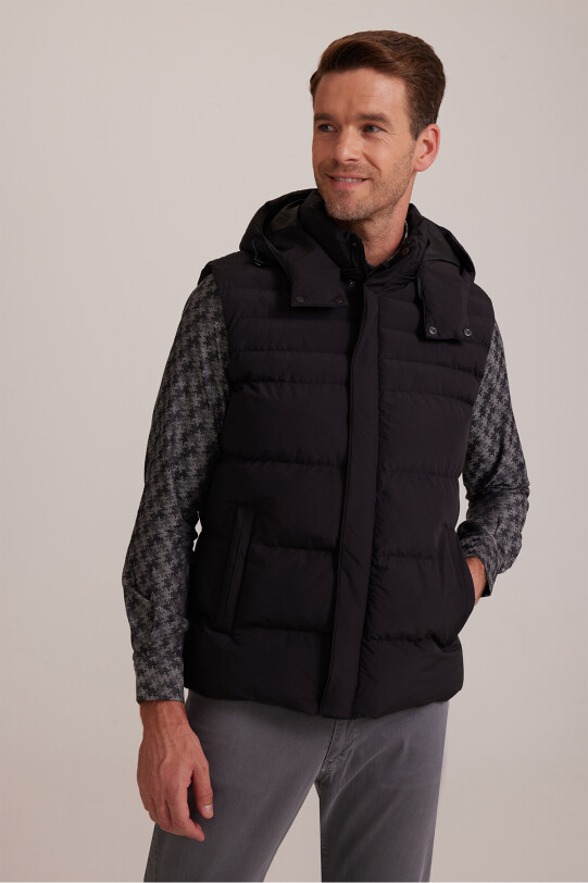 Erkek Siyah Regular Fit Yelek