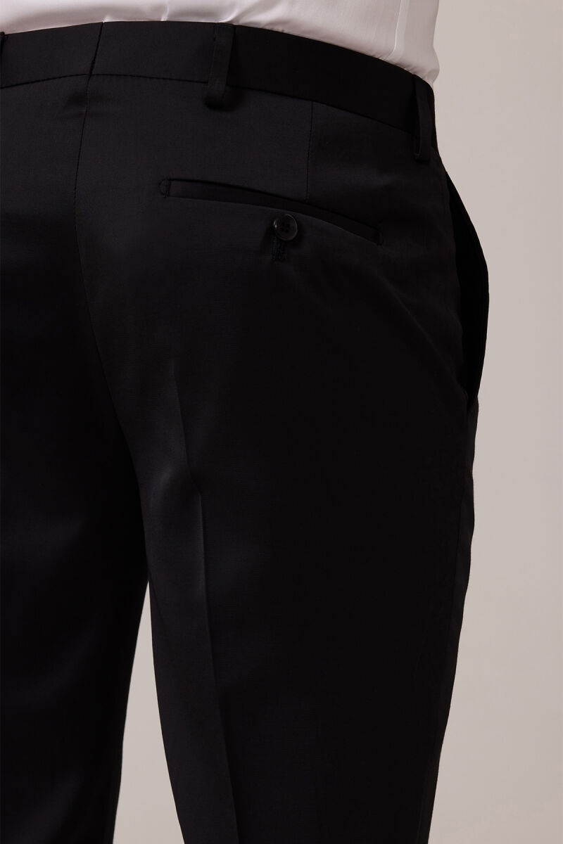 Erkek Siyah Slim Fit Frag Kırlangıç Yaka Damatlık - 10