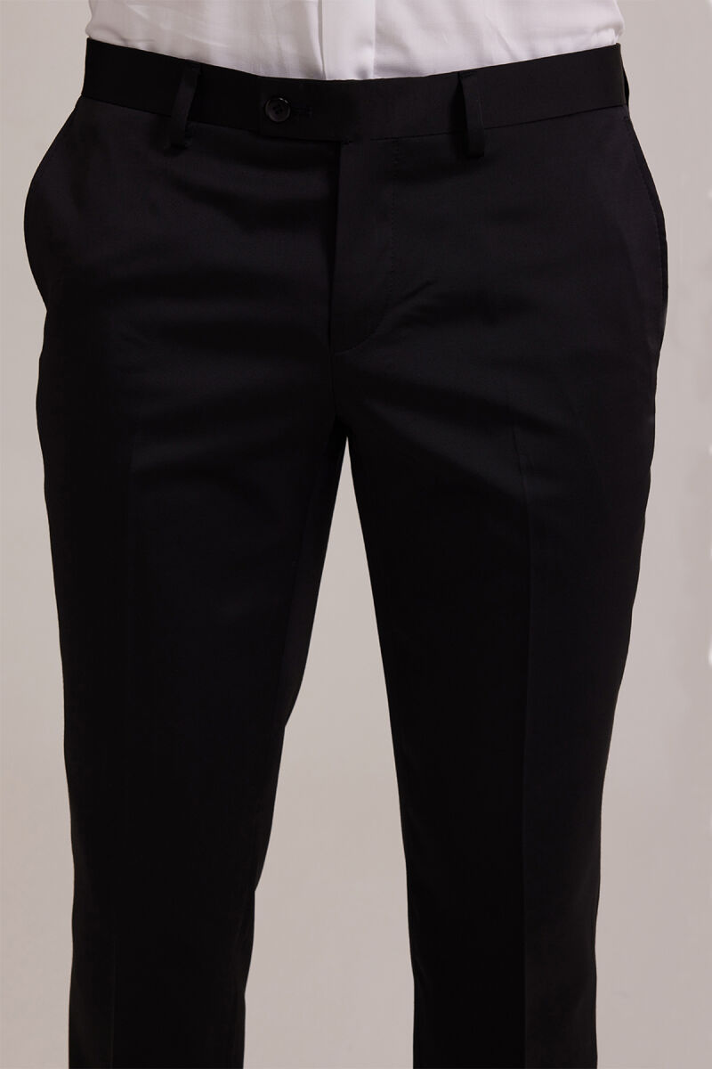 Erkek Siyah Slim Fit Frag Kırlangıç Yaka Damatlık - 9