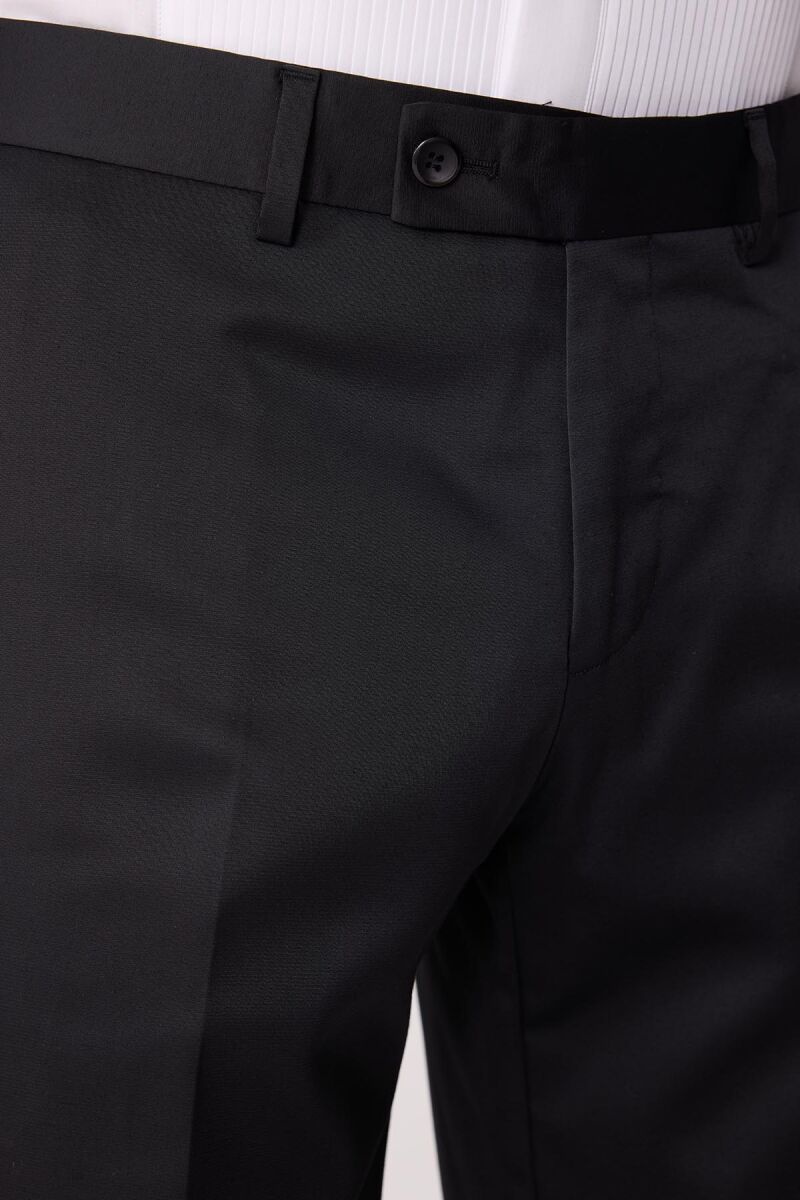 Erkek Siyah Slim Fit Şal Yaka Yelekli Damatlık - 10