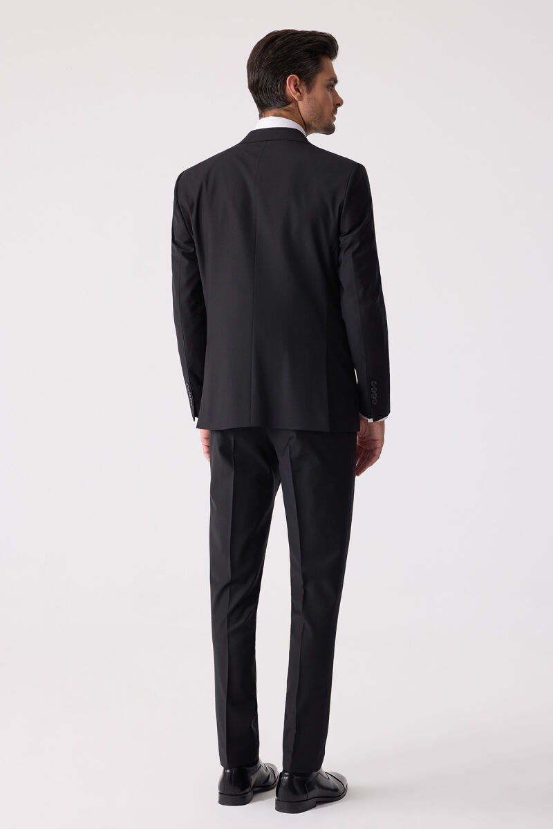 Erkek Siyah Slim Fit Takım Elbise - 12