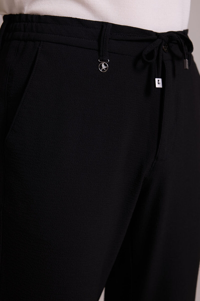 Erkek Siyah Slim Fit Yan Cepli Jogger Pantolon - 7