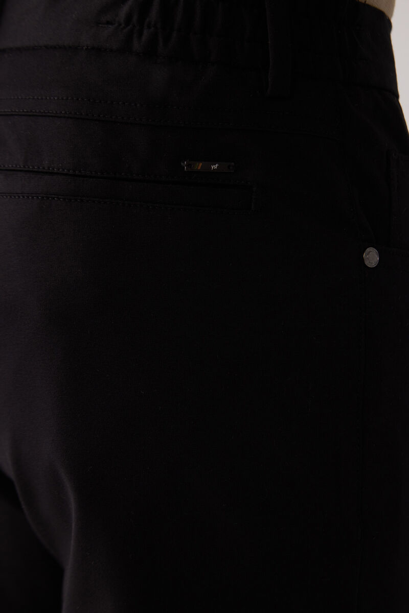 Erkek Siyah Ultra Esnek Rayon Karışımlı Kanvas Pantolon - 8