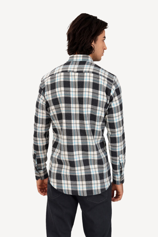 Erkek Siyah Uzun Kol Klasik Kareli Gömlek