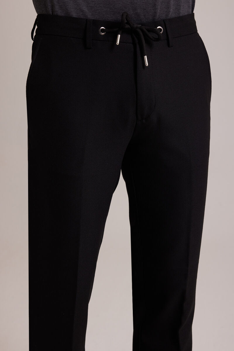 Erkek Siyah Yazlık Jogger Pantolon - 5