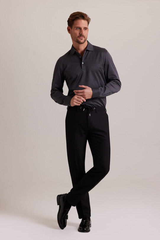 Erkek Siyah Yazlık Jogger Pantolon