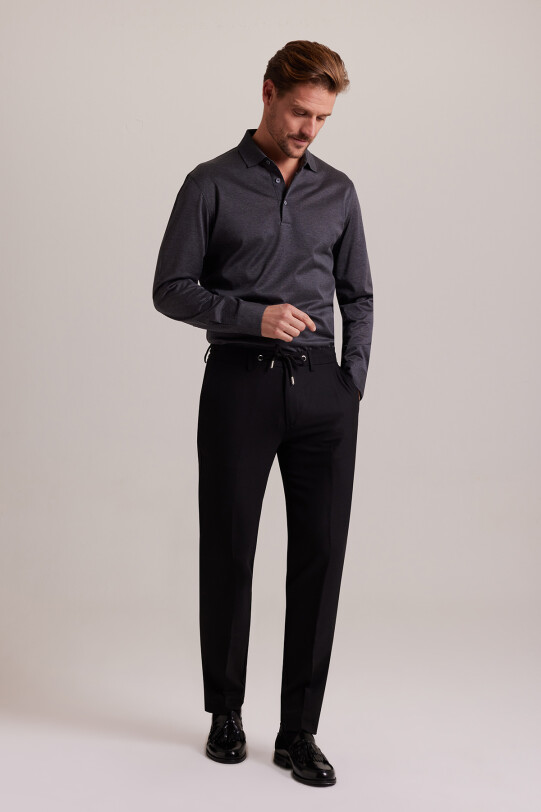 Erkek Siyah Yazlık Jogger Pantolon