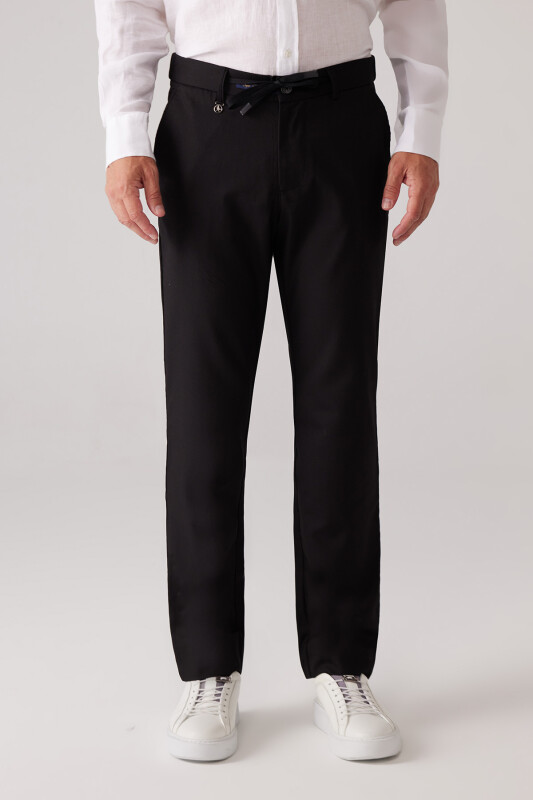 Erkek Siyah Yazlık Jogger Yan Cep Pantolon
