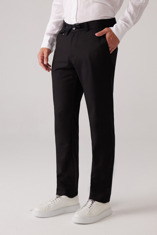 Erkek Siyah Yazlık Jogger Yan Cep Pantolon