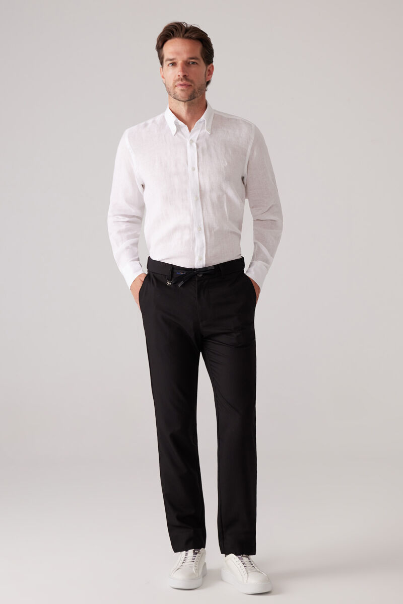 Erkek Siyah Yazlık Jogger Yan Cep Pantolon - 4