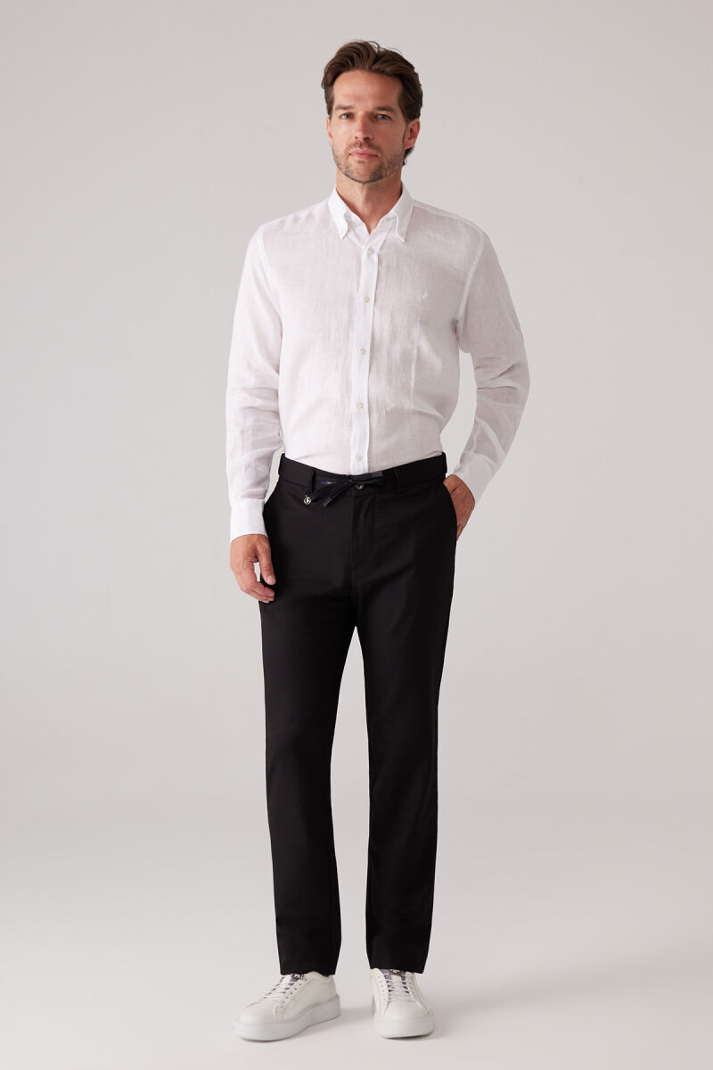 Erkek Siyah Yazlık Jogger Yan Cep Pantolon - 5