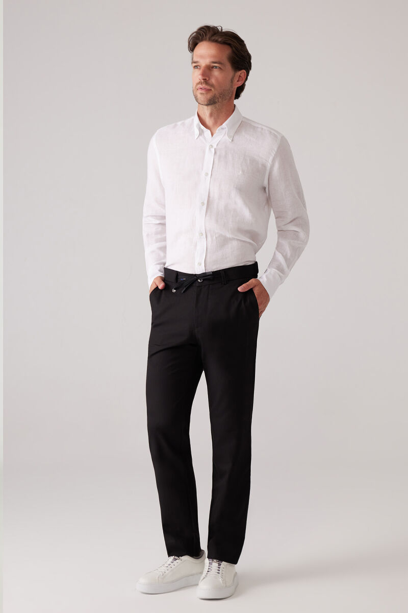 Erkek Siyah Yazlık Jogger Yan Cep Pantolon - 6