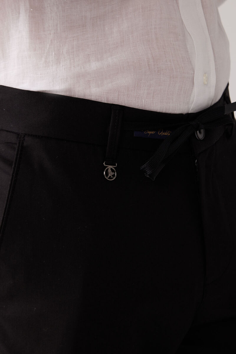 Erkek Siyah Yazlık Jogger Yan Cep Pantolon - 7