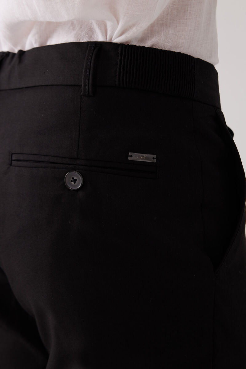 Erkek Siyah Yazlık Jogger Yan Cep Pantolon - 8
