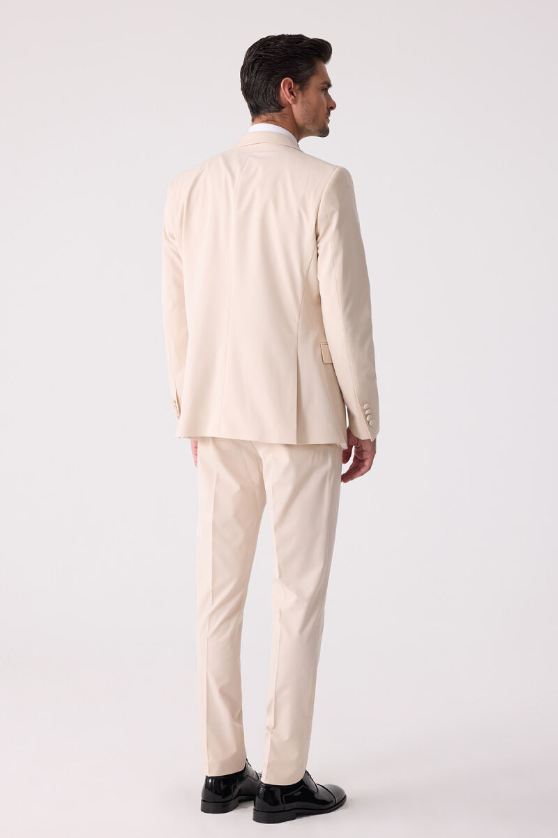 Erkek Slim Fit Sivri Yaka Yelekli Damatlık - 12