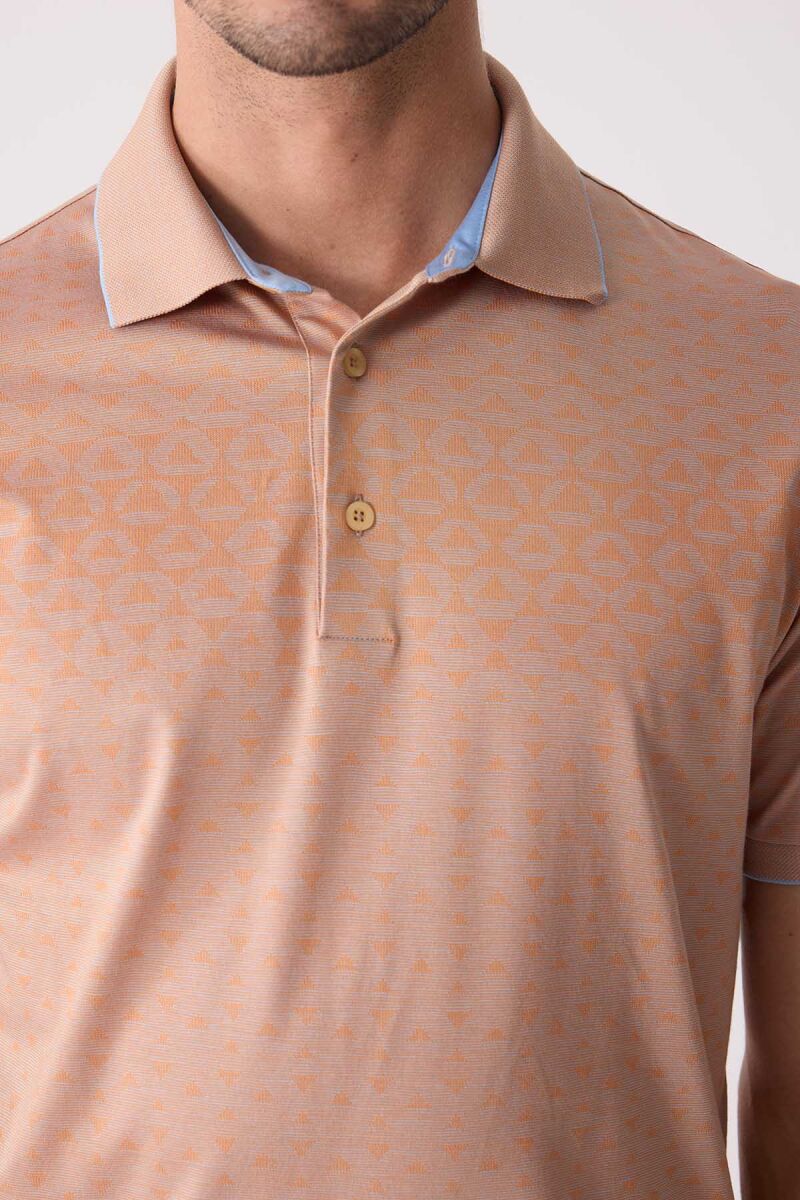 Erkek Somon Polo Yaka %100 Pamuk Tişört - 7