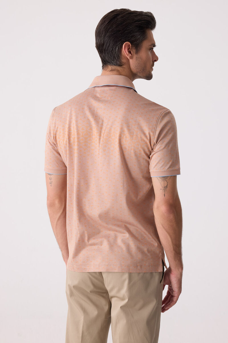 Erkek Somon Polo Yaka %100 Pamuk Tişört - 8