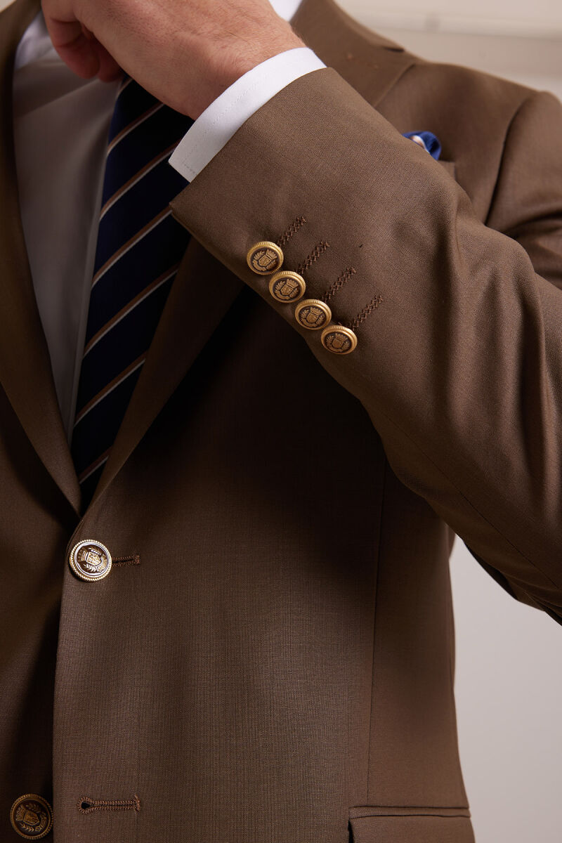 Erkek Taba Regular Fit Mono Yaka Blazer Ceket - 7