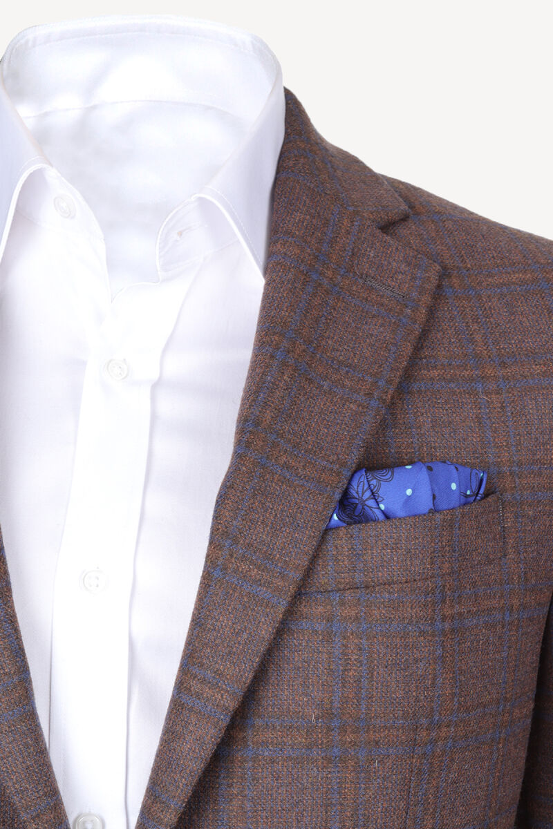 Erkek Taba Yünlü Spor Ceket - 2