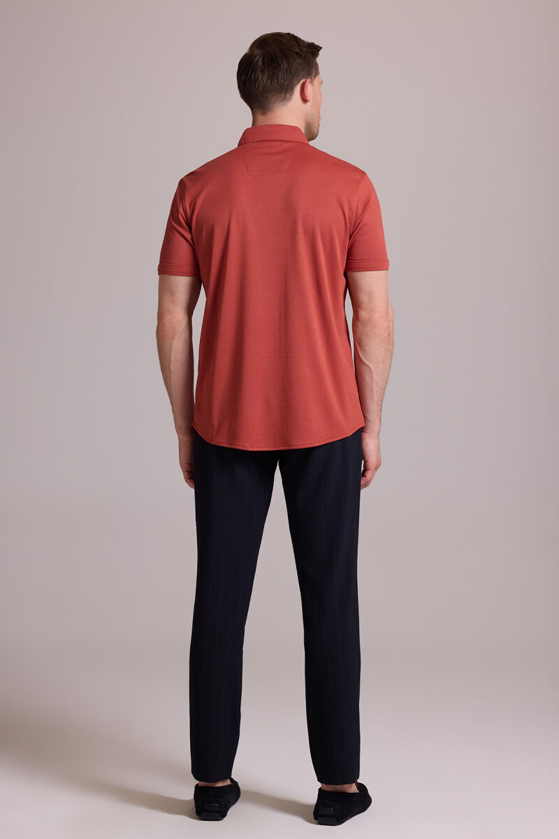 Erkek Tarçın Merserize Kısa Kol Gömlek - 8