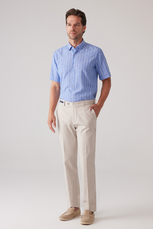 Erkek Taş Regular Fit Pamuk-Likra Kanvas Pantolon