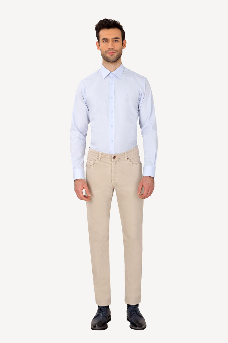 Erkek Taş Üsten Cepli Slim Fit Kanvas Pantolon - 5