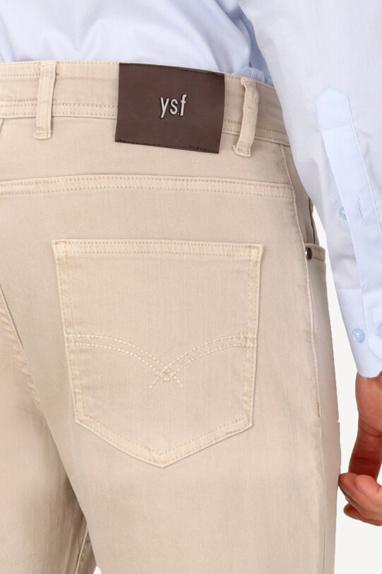 Erkek Taş Üsten Cepli Slim Fit Kanvas Pantolon