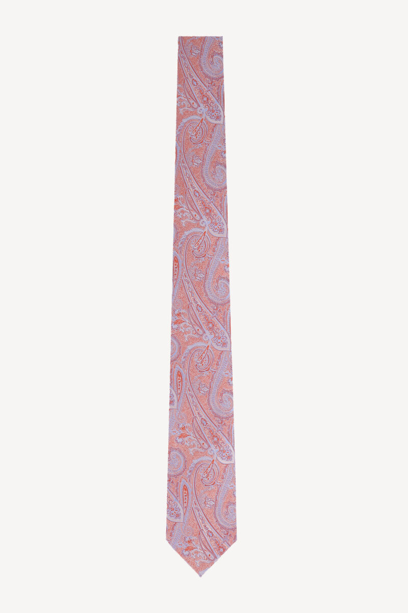 Erkek Turuncu Desenli Kravat - 1