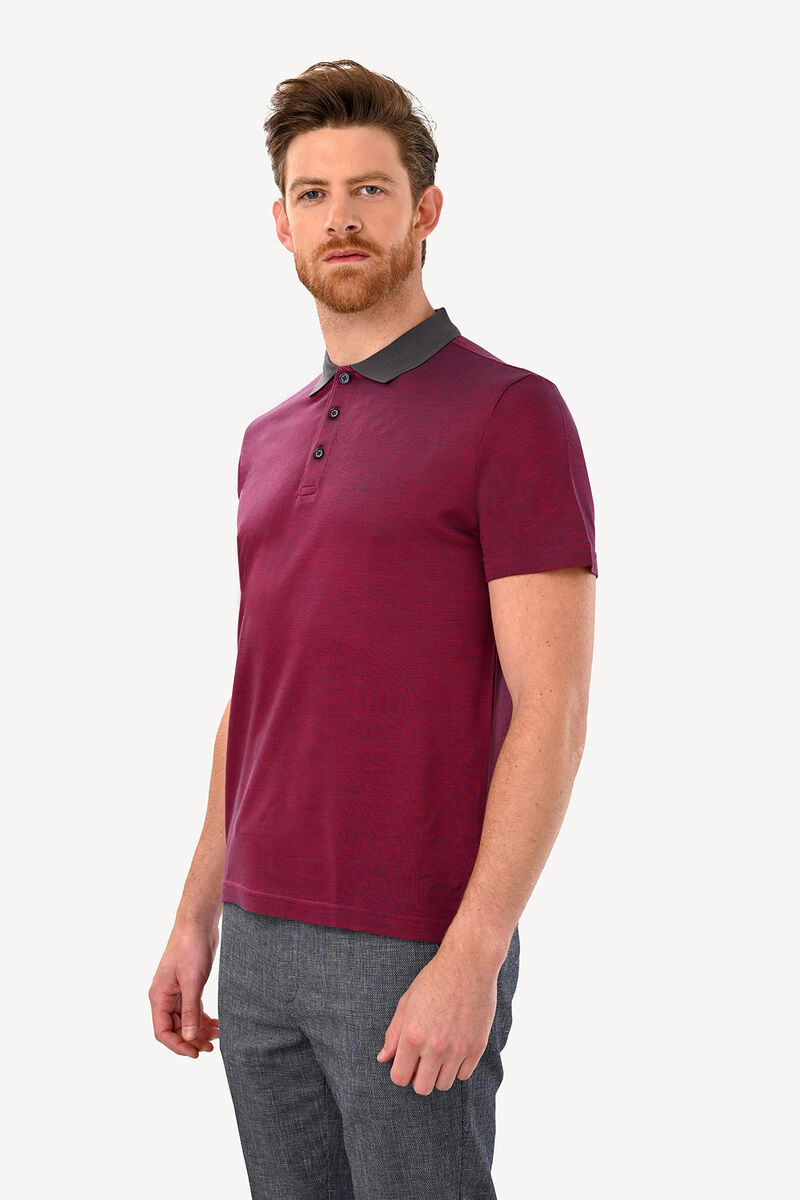 Erkek Vişne Regular Fit Polo Yaka Tshirt - 2