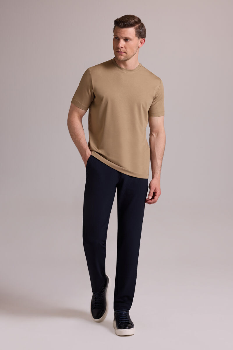 Erkek Vizon Regular Fit Bisiklet Yaka T-shirt - 3