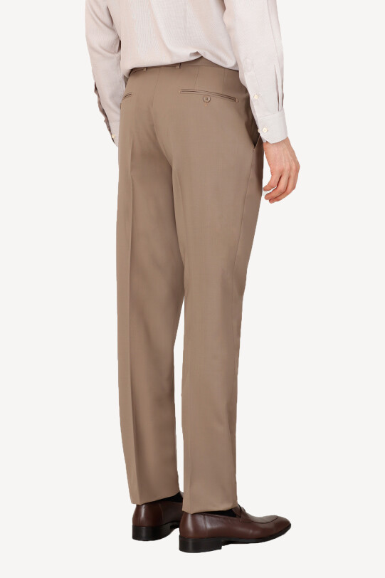 Erkek Vizon Regular Fit Kumaş Pantolon