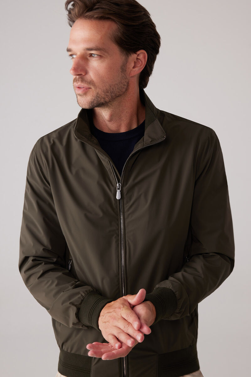 Erkek Yeşil İnce Altı Lastikli Casual Yazlık Mont - 6