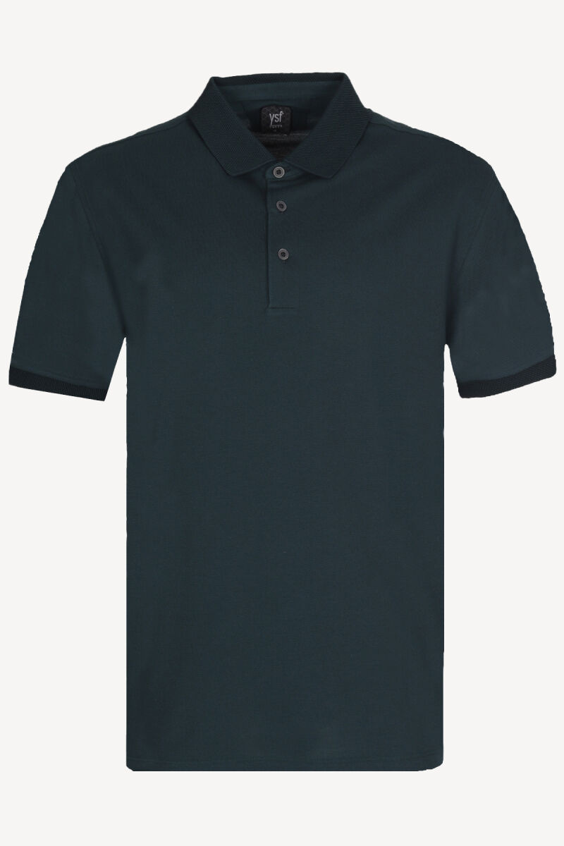 Erkek Yeşil Polo Yaka Regular Fit Tişört - 1