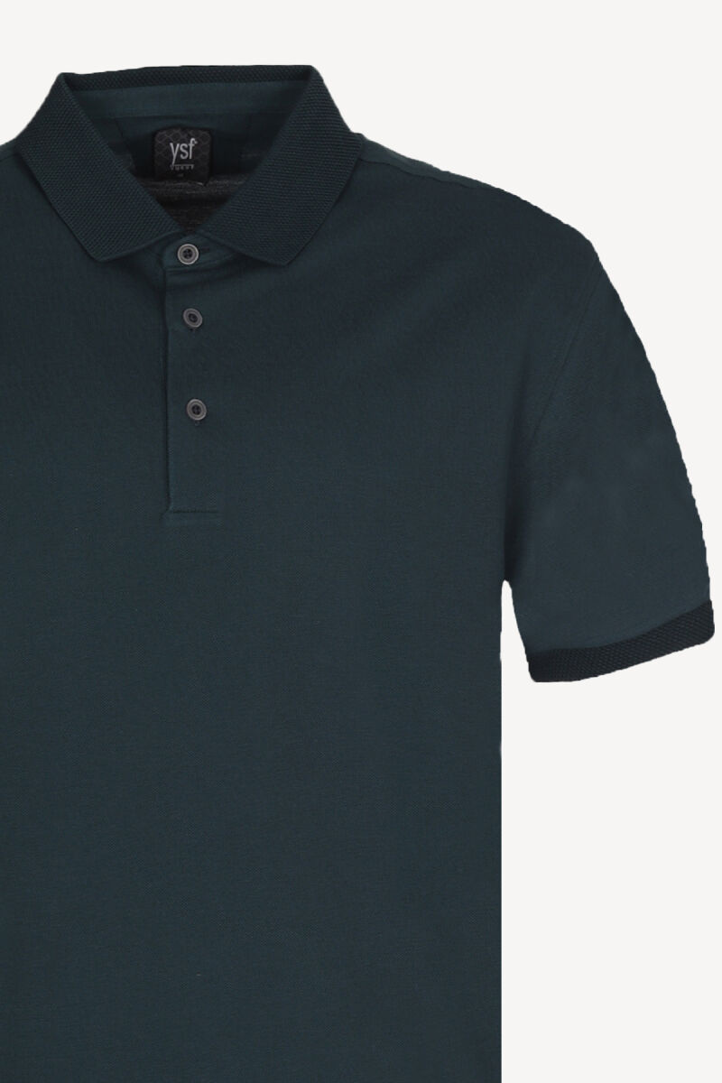 Erkek Yeşil Polo Yaka Regular Fit Tişört - 2