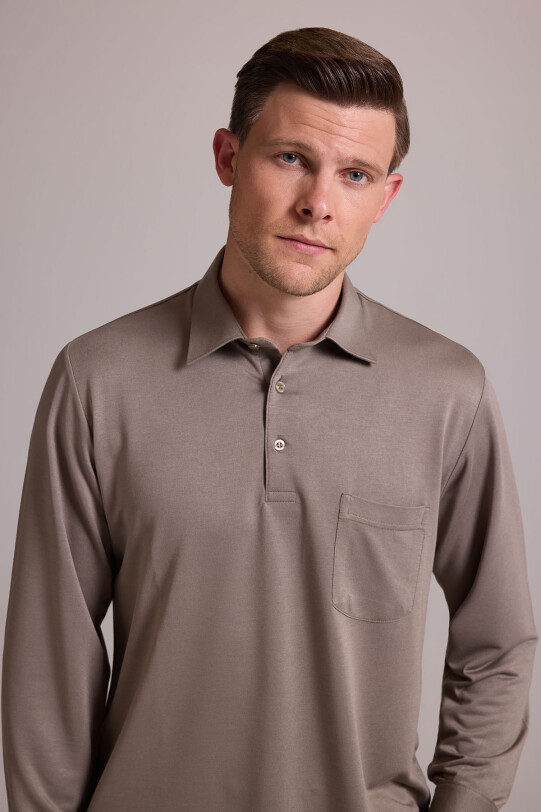 Erkek Yeşil Polo Yaka Sweatshirt