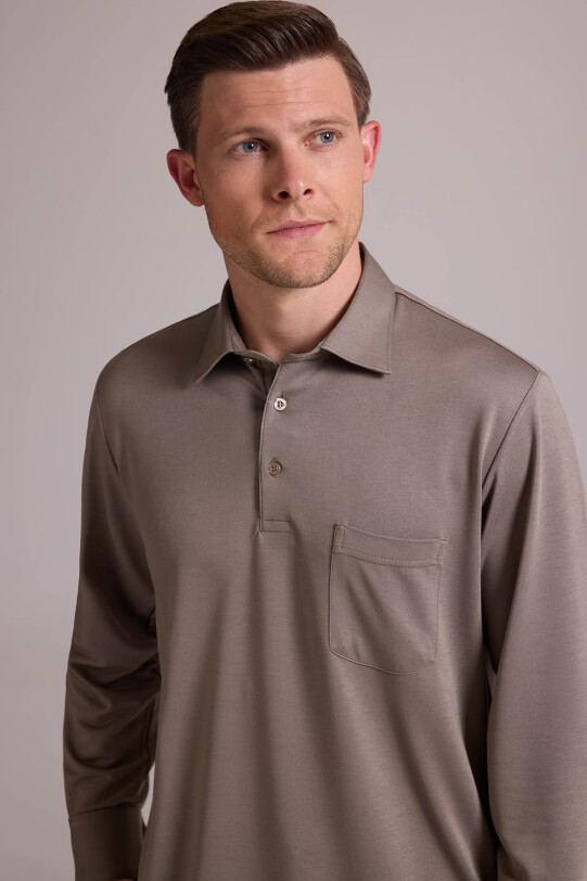 Erkek Yeşil Polo Yaka Sweatshirt