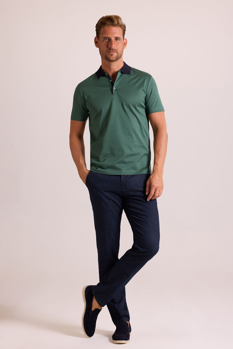 Erkek Yeşil Polo Yaka T-Shirt - 6